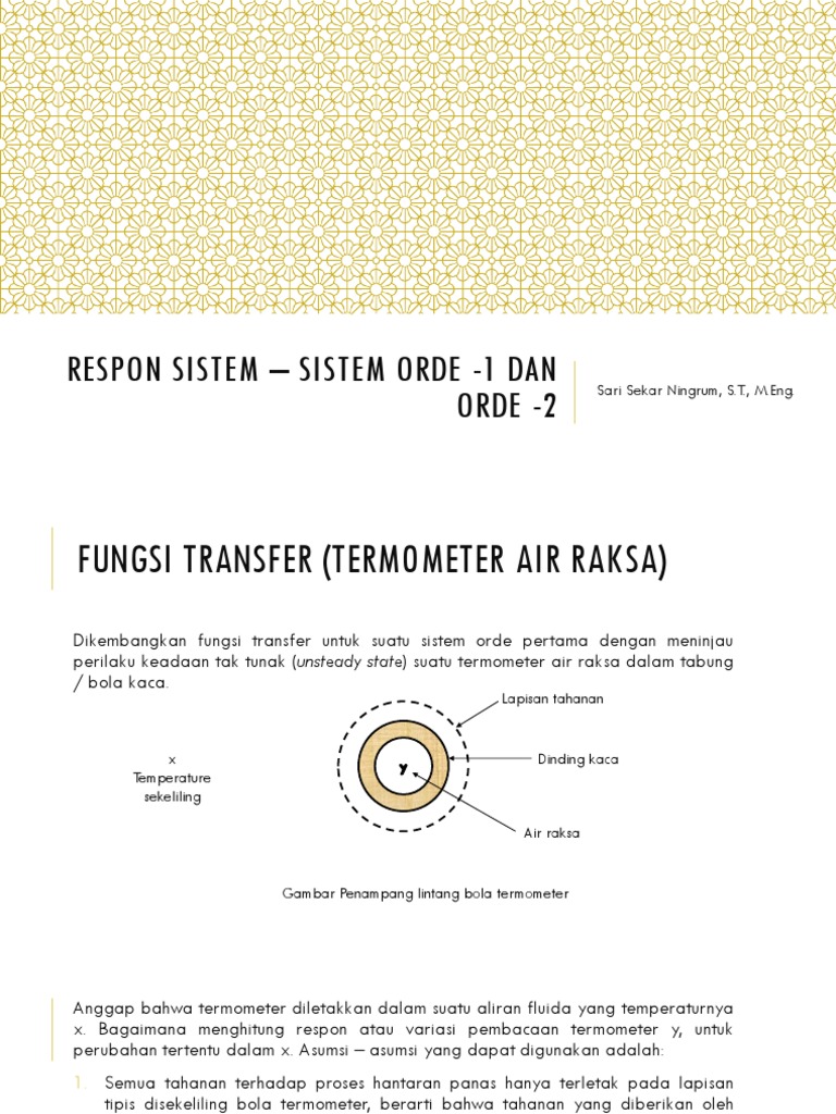 Respon Termometer Air Raksa Orde Pertama | PDF