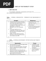 Parts of The Feasibility Study: 1. Swot Analysis