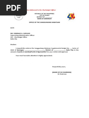 Sample Supplemental Budget
