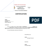 Sample Certification and Transmittal Letters