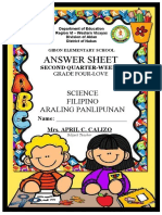 Answer Sheet 2nd Quarter-Week 1-Grade 4-Love