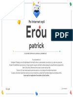 Google Interland Patrick Certificat de Erou