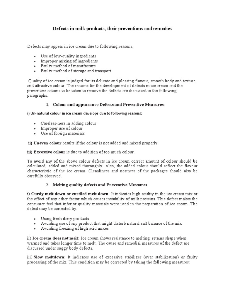 Defects in Milk Products, Their Preventions and Remedies. PDF