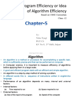 Program Efficiency or Idea of Algorithm Efficiency: Based On CBSE Curriculum Class - 12