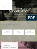 Fundamentals of Management Course Summary