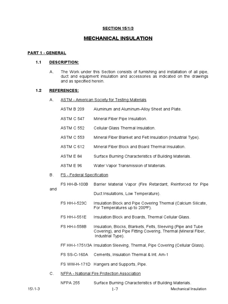 Mechanical Pipe Insulation Guidelines | PDF | Duct (Flow) | Pipe (Fluid ...