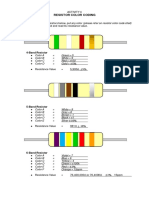 Resistor Color Coding: Directions: Given The Resistors Below, Put Any Color (Please Refer On Resistor Color Code Chart)