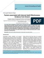 Factors Associated With Internal Audit Effectiveness: Evidence From Greece