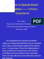 The Role of Special Board Committees - China's Experience
