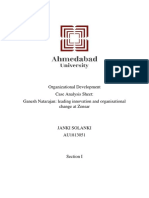 Organizational Development Case Analysis Sheet: Ganesh Natarajan: Leading Innovation and Organisational Change at Zensar