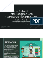 Total and Cumulative Budgeted Cost