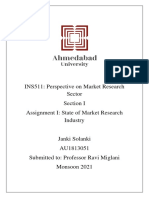 INS511: Perspective On Market Research Sector Section I Assignment I: State of Market Research Industry