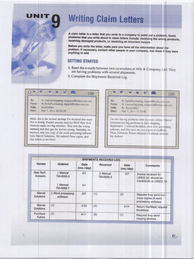 Writing Correspondence Unit 9 PDF