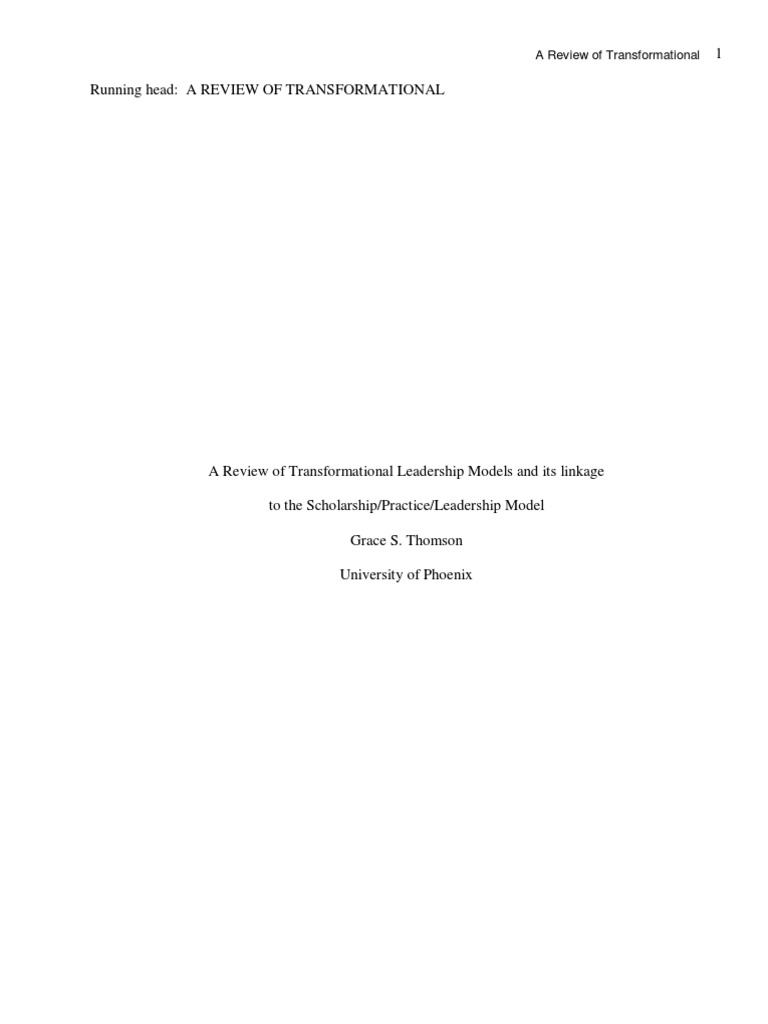 Transformational Leadership Models Review | PDF | Transformational ...