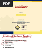 Numerical Analysis Bisection Method: Lecture # 4