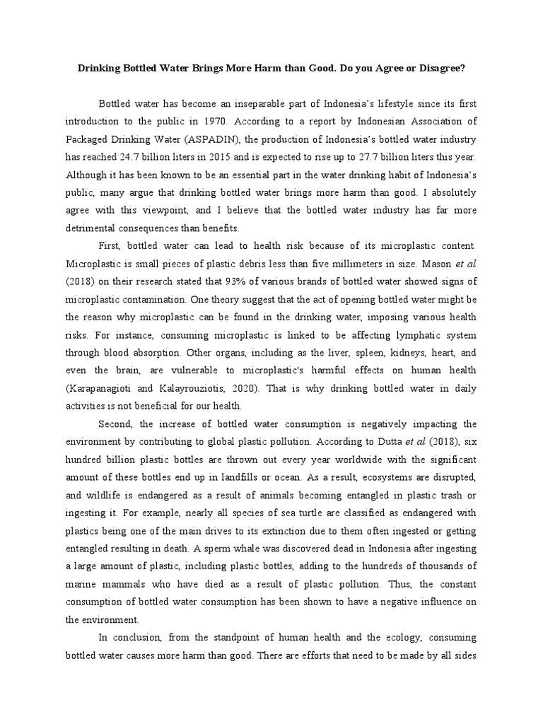 essay about bottled water