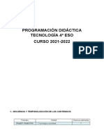 Programación Tecnología 4º ESO 2021-2022