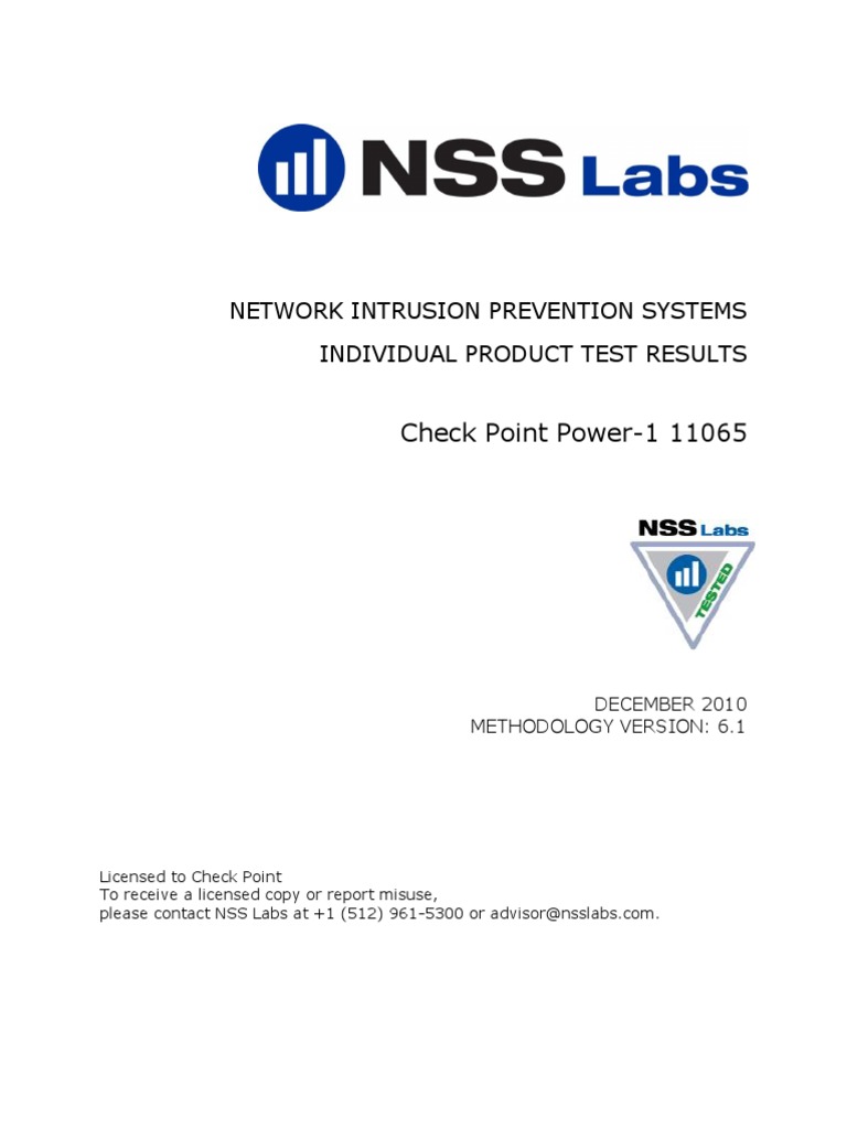 NSS Labs Network IPS 2010 Comparative Test Results PDF Transmission