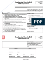 Continental Biscuits LTD: Job Description Form