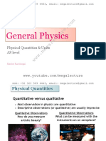 General Physics: Physical Quantities & Units AS Level