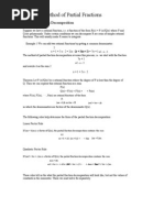 Method of Partial Fractions