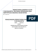 Rancangan Peraturan Daerah Kota Yogyakarta Tentang Perizinan Dan Sertifikasi Bidang Kesehatan