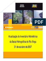 Atualização do Inventário Hidrelétrico da Bacia do Rio Xingu