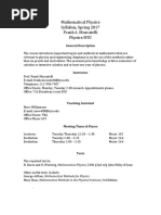 Mathematical Physics Syllabus, Spring 2017 Frank A. Moscatelli Physics NYU