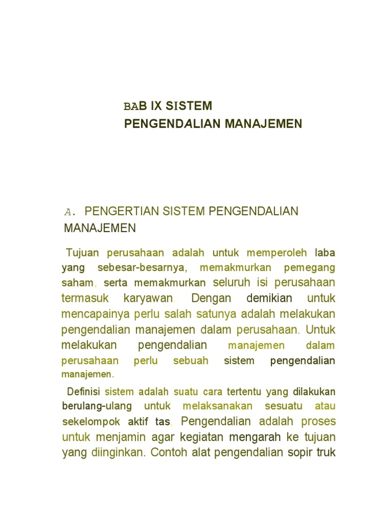 Sistem Pengendalian Manajemen - 2 | PDF