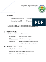 Colegio: Lesson Plan in Mathematics 3