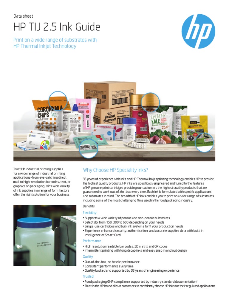 HP TIJ 2.5 Ink Guide: Print On A Wide Range of Substrates With HP ...