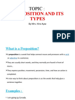 preposition and its types