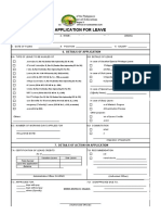 Application For Leave: Department of Education