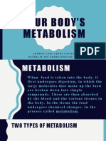 Your Body'S Metabolism: Aehron Carl Cenas Catiloc Nathalie Joy Duhaylungsod Tito