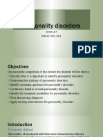 Personality Disorders: NURS 417 Fall AY 2021-2011