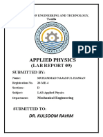 Applied Physics: (Lab Report 09)