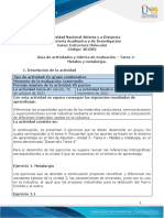 Guía de Actividades y Rúbrica de Evaluación - Unidad 3 - Tarea 4 - Metales y Metalurgia