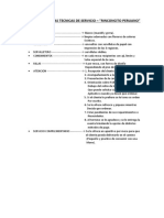 Características técnicas y diagrama de flujo del ceviche en restaurante peruano