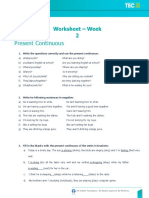 Present Continuous: Worksheet - Week 2
