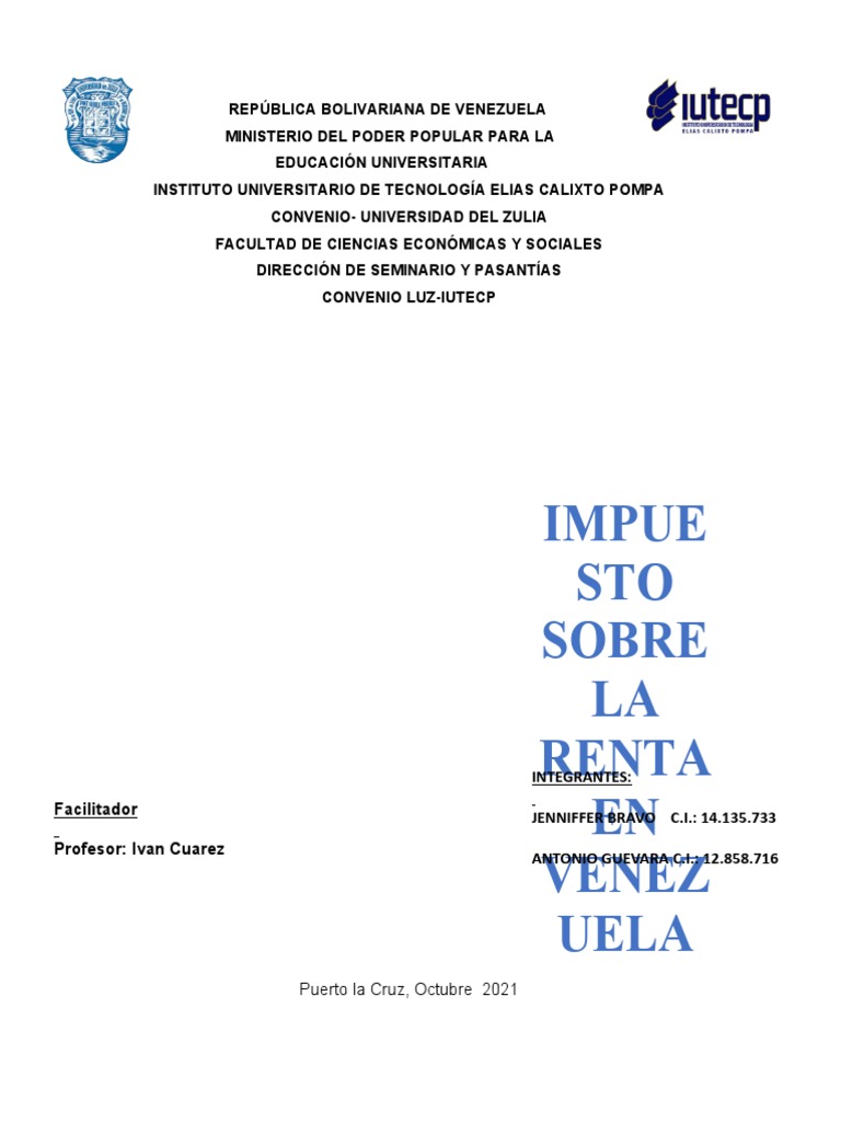 Impuesto Sobre la Renta en Venezuela | PDF | Impuesto sobre la renta ...
