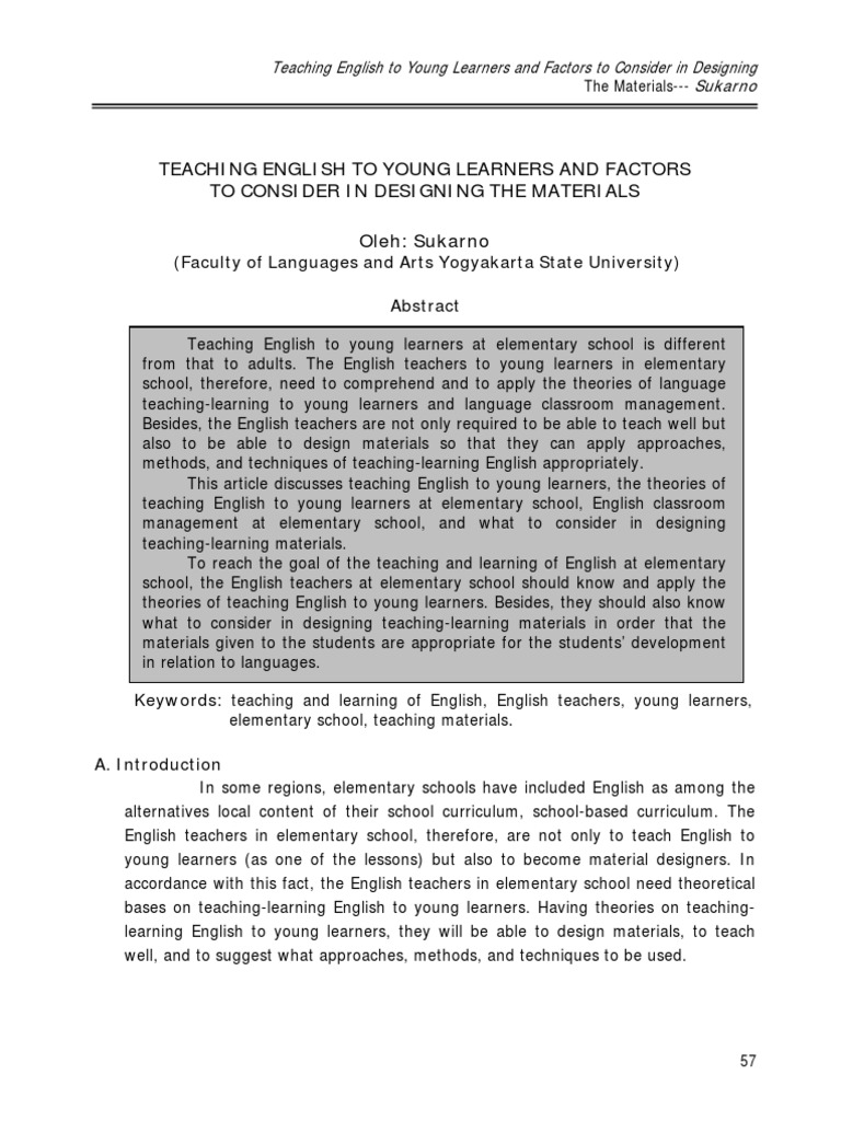 en Teaching English To Young Learners and Factors To Consider in ...