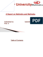 Amity University: A Report On Mahindra and Mahindra