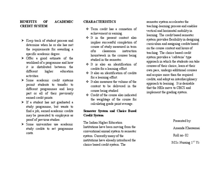 Benefits of Academic Credit Systems | PDF | Course Credit | Cognition