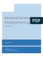 Personal Strategic Development Plan: Assignment 1