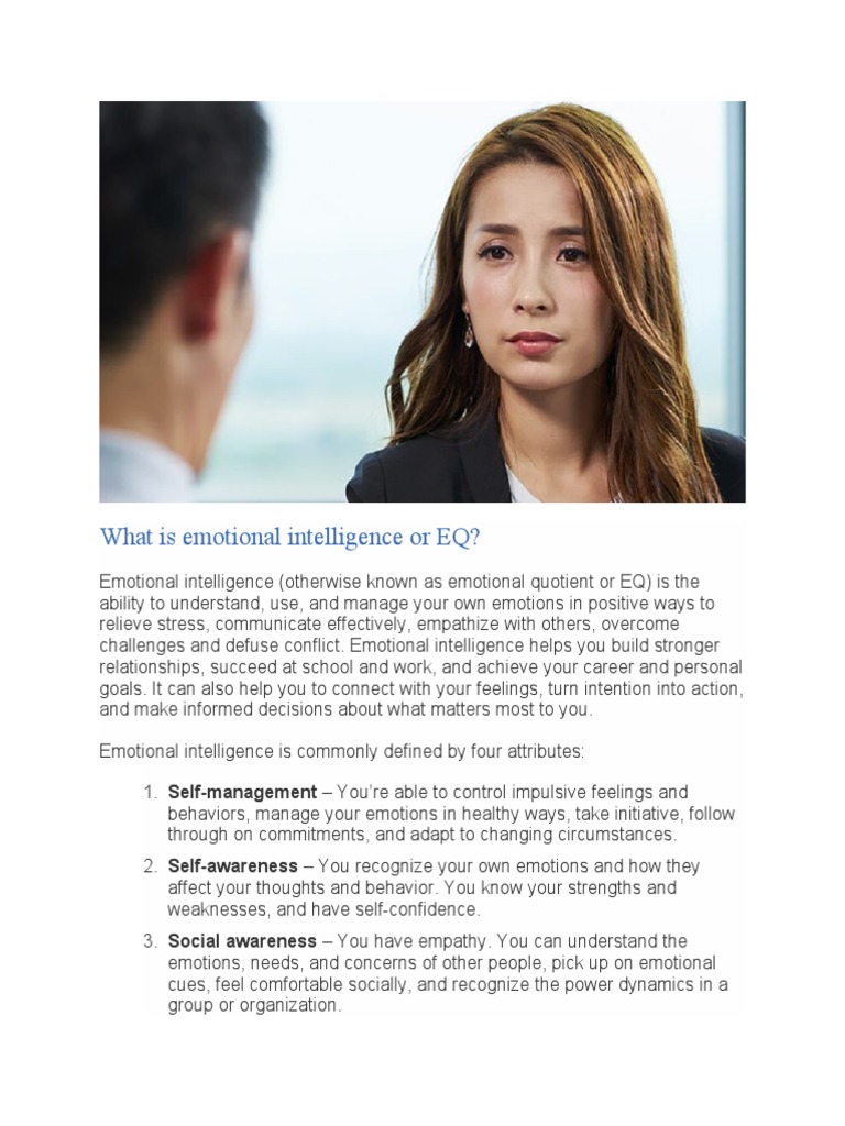 Understanding Emotional Intelligence (EQ) | PDF | Emotional ...