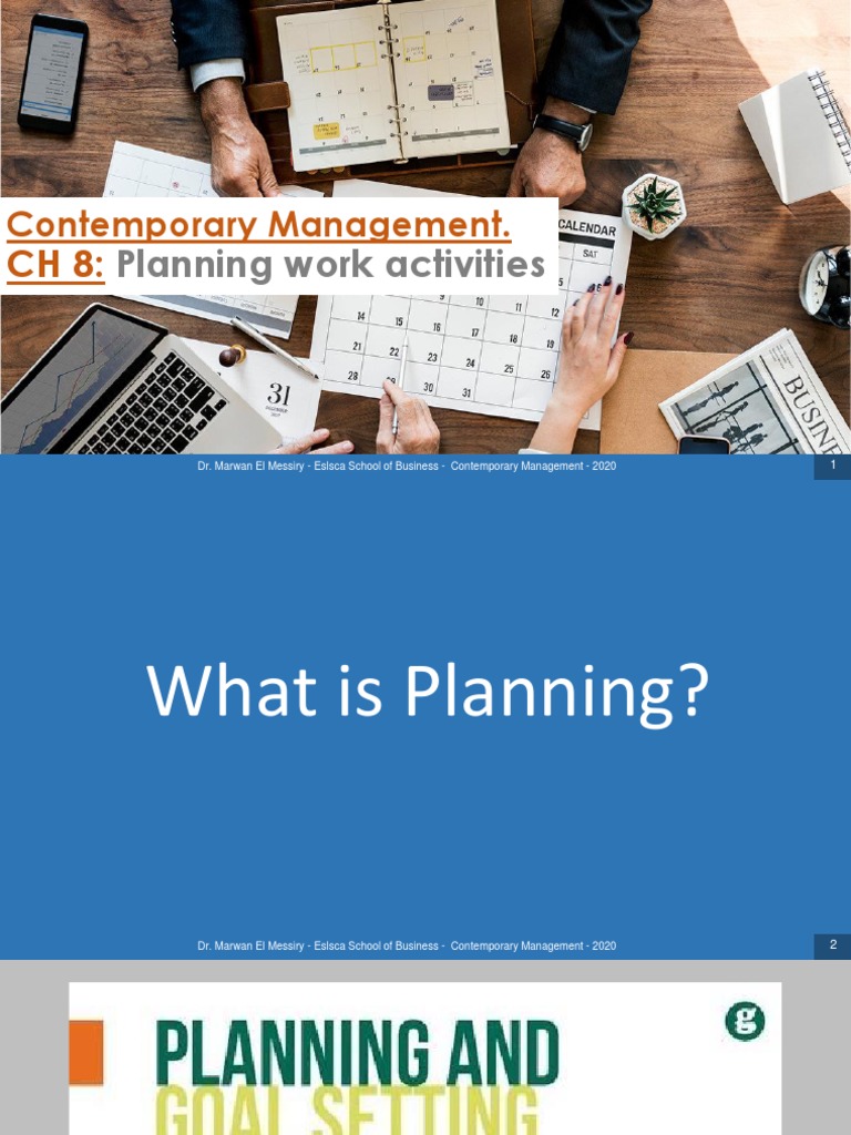 CH 8 Planning Work Activities PDF Goal Goal Setting