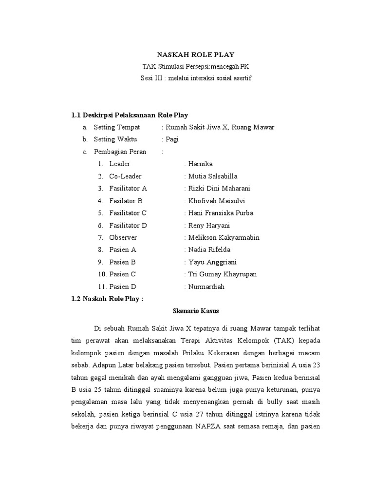 Naskah Role Play 3 Fix Oeke (1) - 1 | PDF
