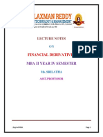 Financial Derivatives: Mba Ii Year Iv Semester