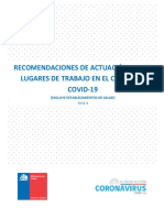 Recomendaciones de Actuacion en Lugares de Trabajo