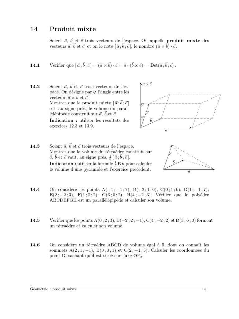 Comment Calculer Le Volume D Un Tetraedre Produit Mixte | PDF | Le volume | Tétraèdre
